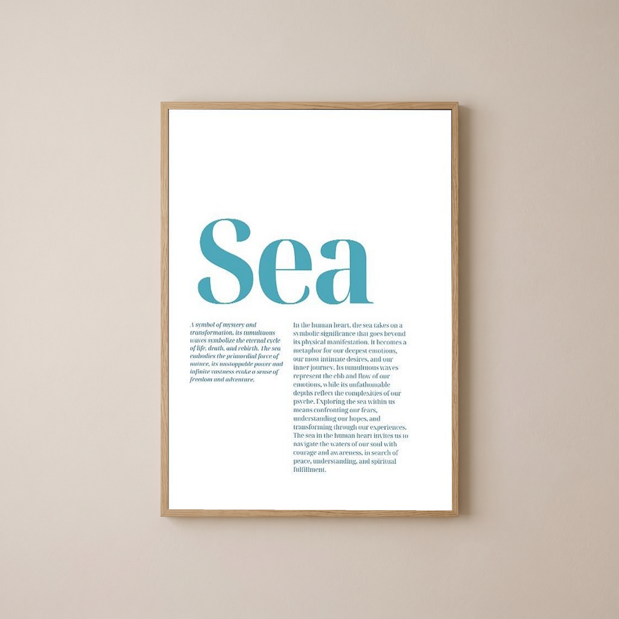 Sea Typography Poster — Ocean Meditation Quote Wall Art