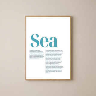 Sea Typography Poster — Ocean Meditation Quote Wall Art