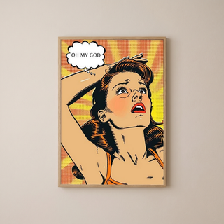 Pop Art Oh My God Poster — Retro Comic Girl Lichtenstein Print