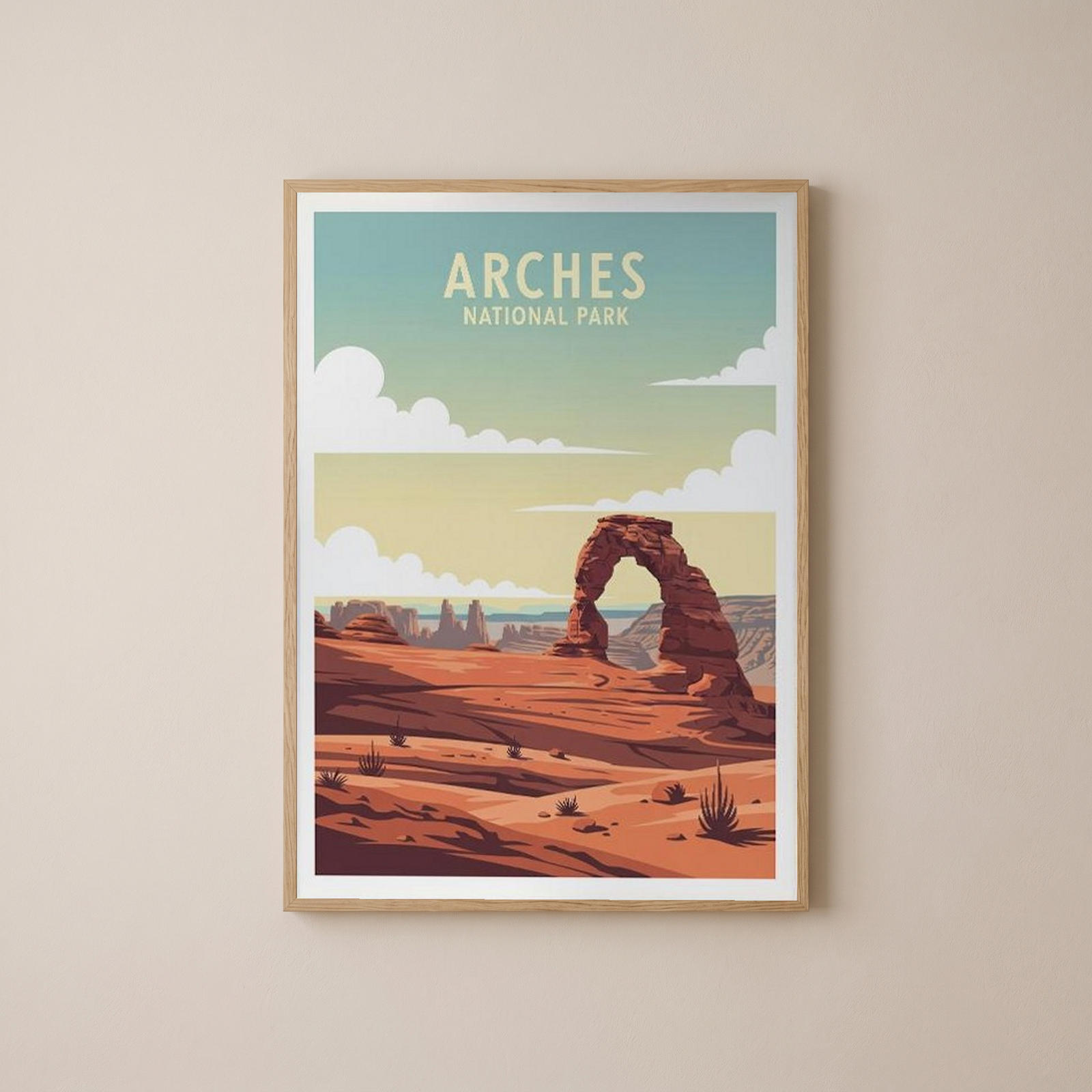 Arches National Park Poster — Vintage Delicate Arch Utah Desert Print