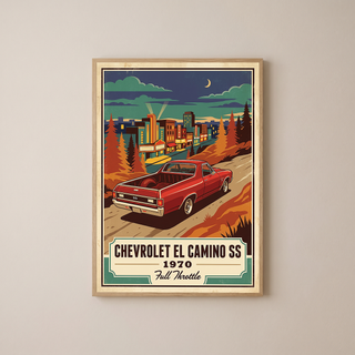 Chevrolet El Camino SS 1970 Poster — Vintage Muscle Truck Cinema Marquee Print