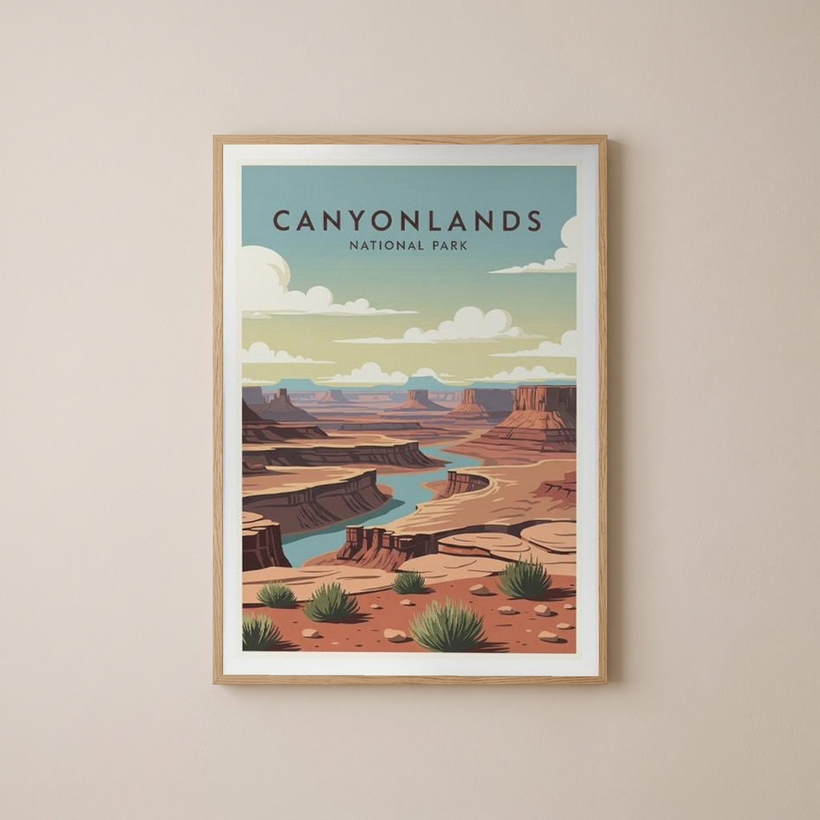 Canyonlands National Park Poster — Vintage Utah Mesa River Print
