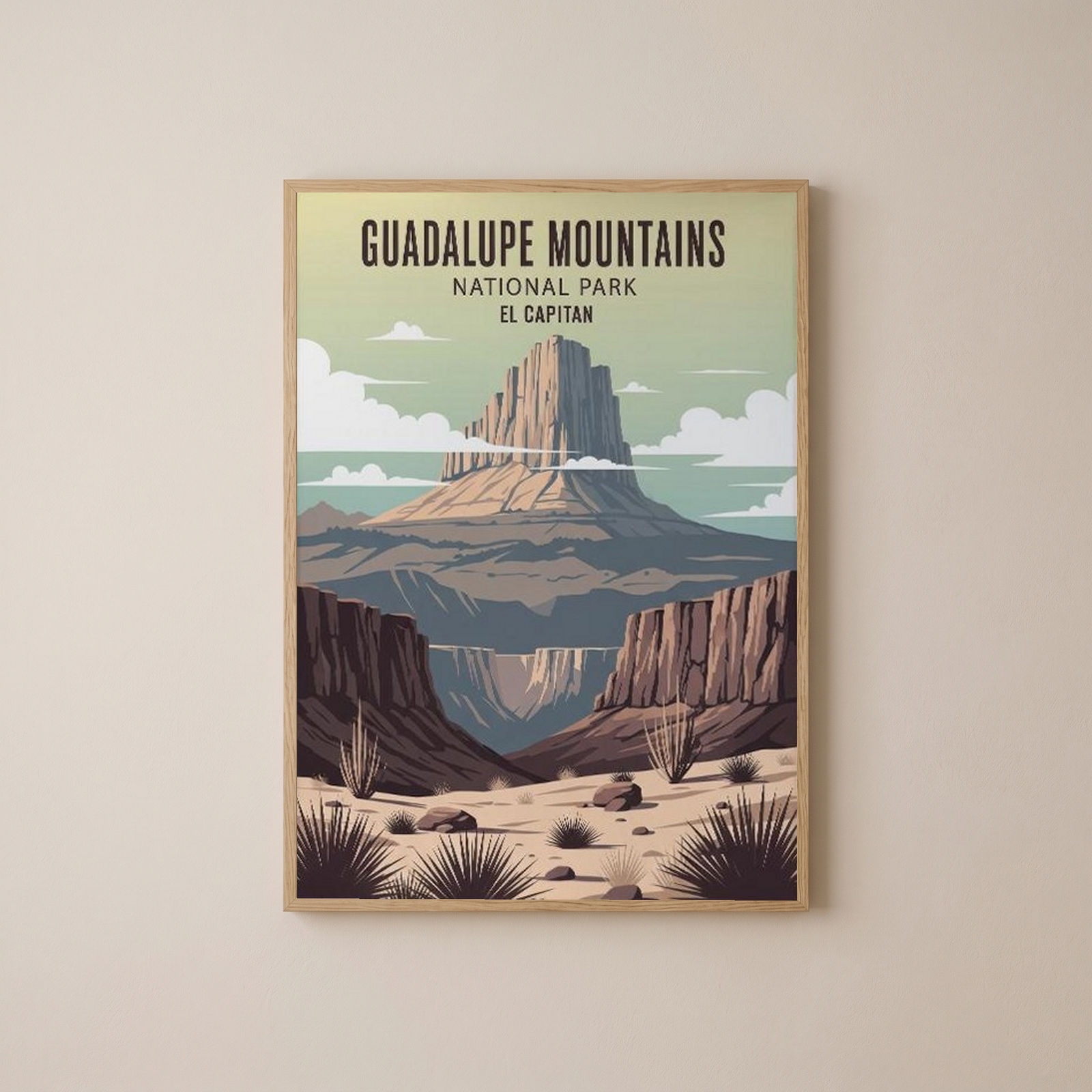 Guadalupe Mountains National Park Poster — Vintage El Capitan Texas Print