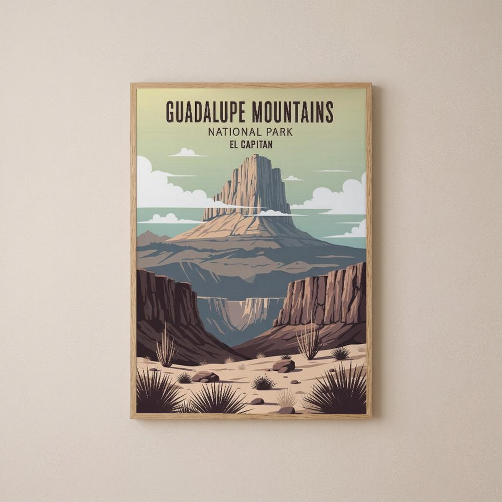 Guadalupe Mountains National Park Poster — Vintage El Capitan Texas Print