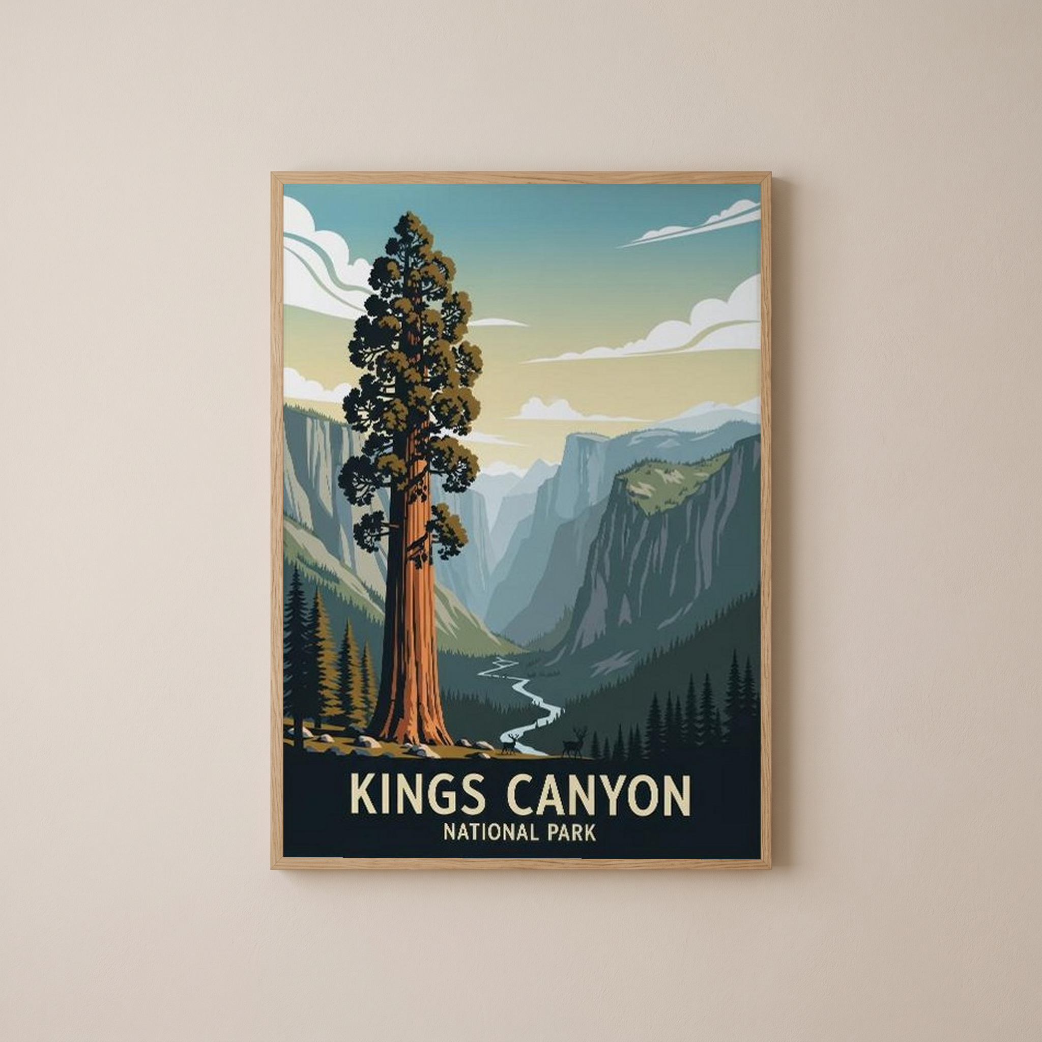 Kings Canyon National Park Poster — Vintage California Giant Sequoia Print