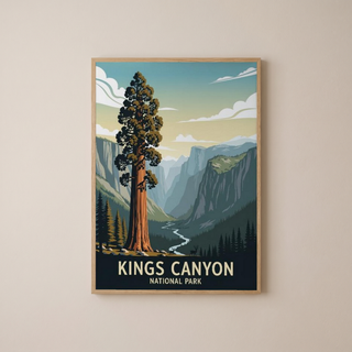 Kings Canyon National Park Poster — Vintage California Giant Sequoia Print