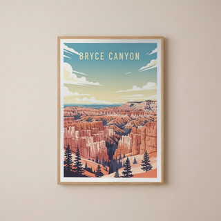Bryce Canyon National Park Poster — Vintage Utah Hoodoo Sunrise Print