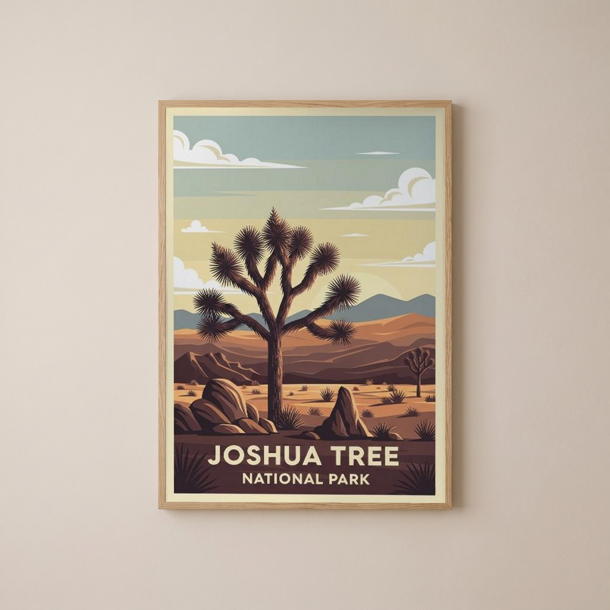 Joshua Tree National Park Poster — Vintage California Desert Yucca Print