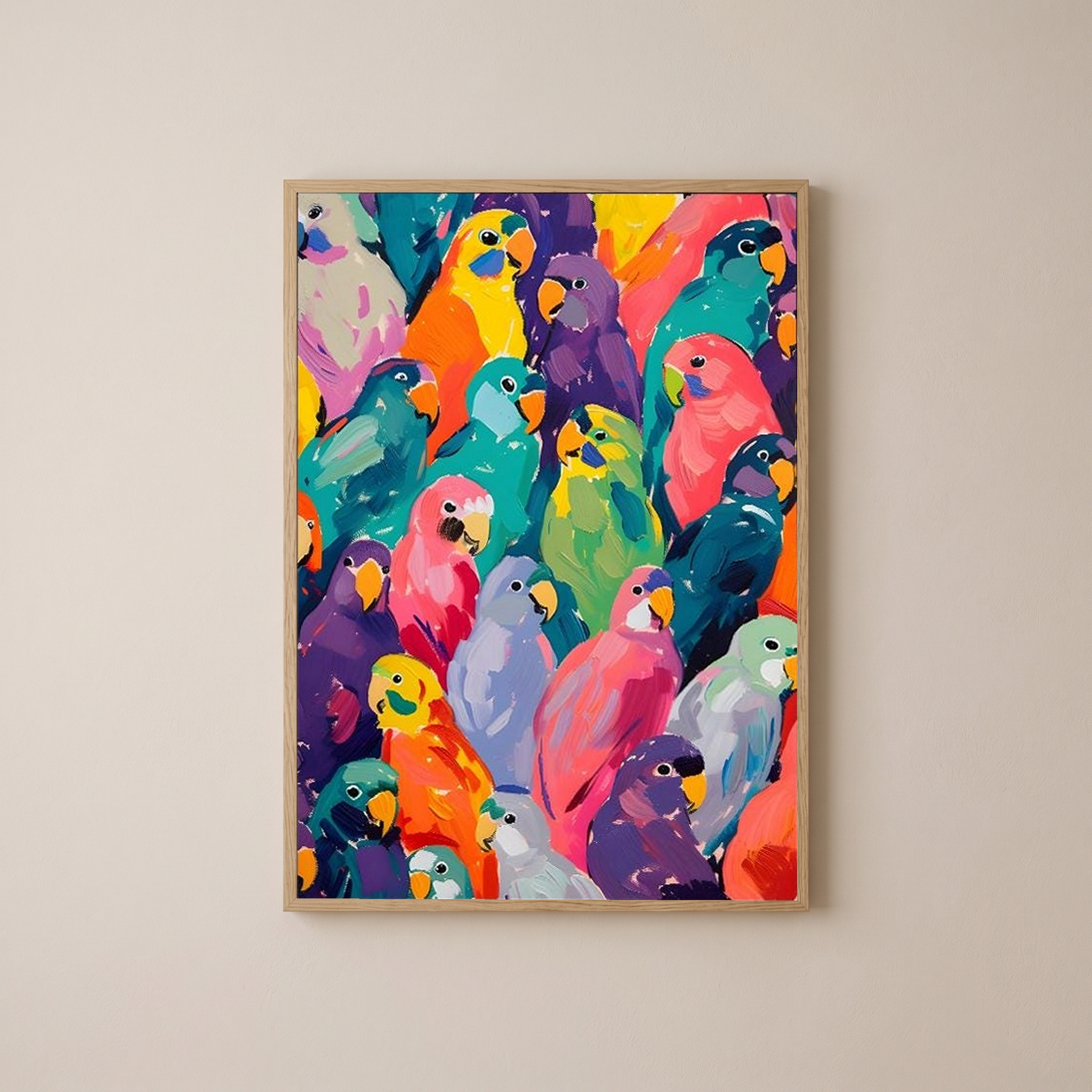 Pop Art Parrot Print — Vibrant Tropical Bird Wall Decor Poster