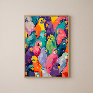 Pop Art Parrot Print — Vibrant Tropical Bird Wall Decor Poster