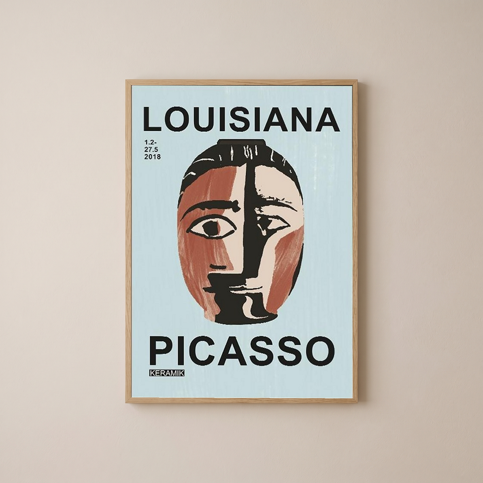 Picasso Louisiana Keramik Poster — Abstract Face Exhibition Print