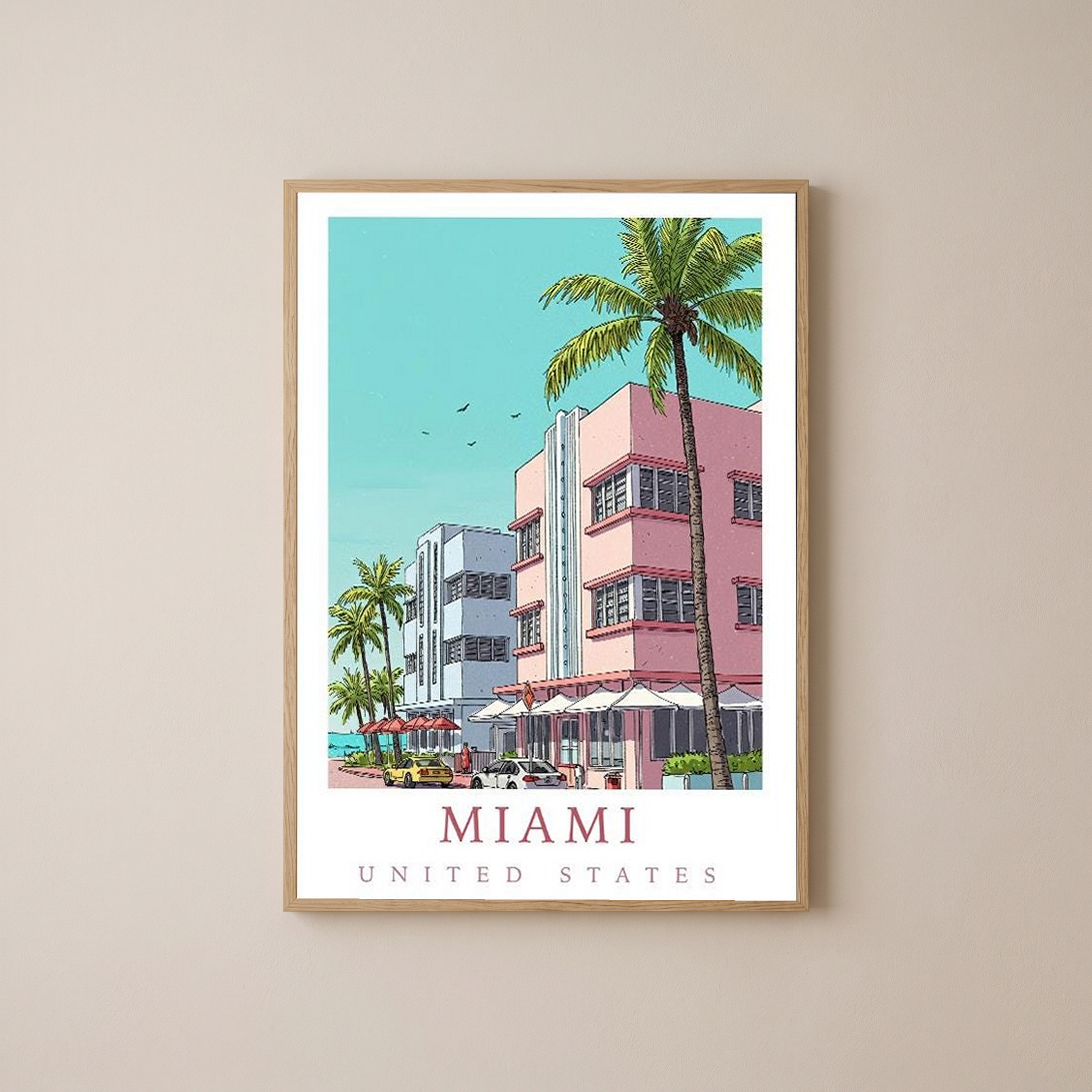 Miami Florida — Art Deco Ocean Drive Wall Art Print