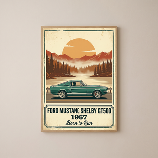 Ford Mustang Shelby GT500 1967 Forest Green Edition — Vintage Muscle Lake Print