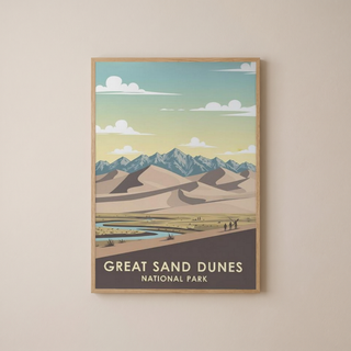 Great Sand Dunes National Park Poster — Vintage Colorado Dune Field Print