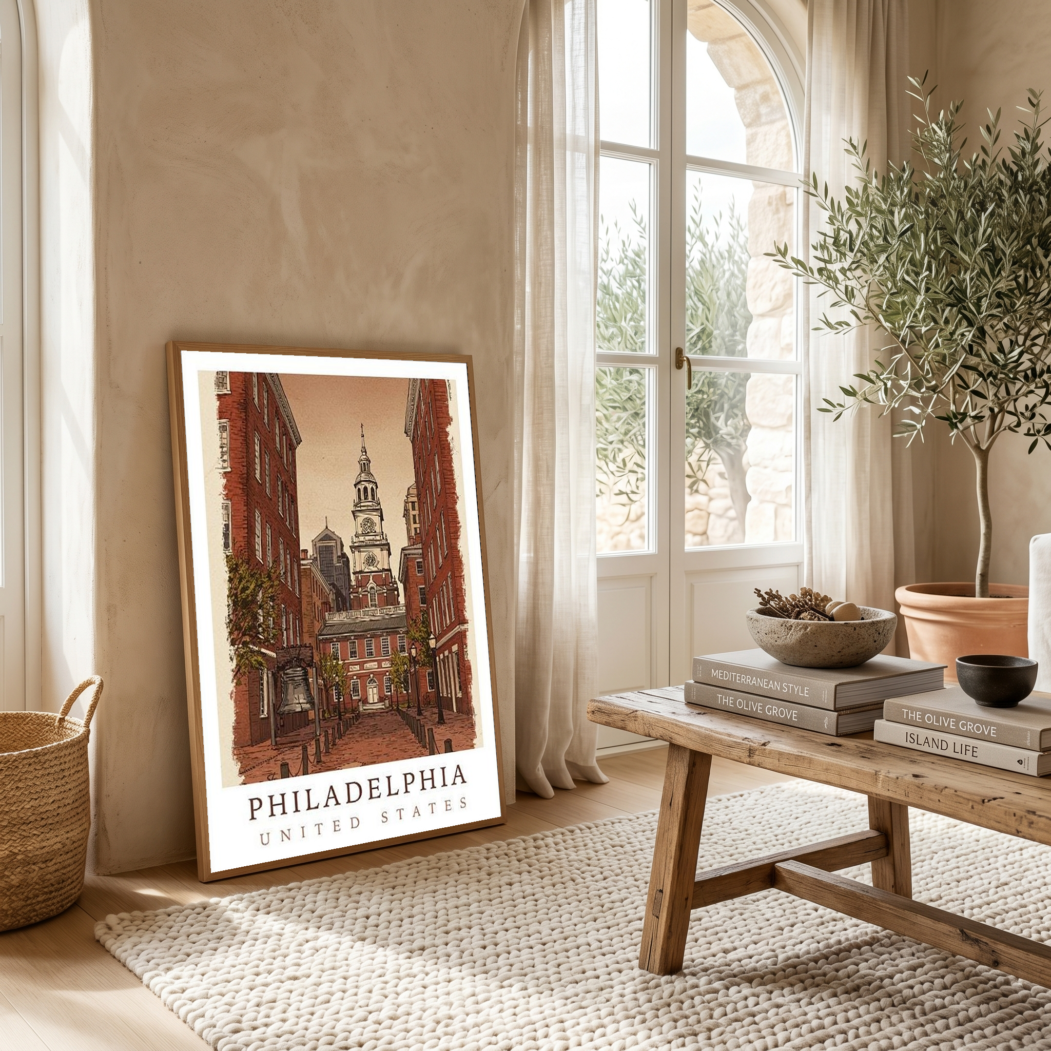 Philadelphia USA — Independence Hall Historic Wall Art Print