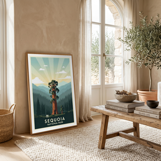 Sequoia National Park Poster — Vintage California General Sherman Tree Print