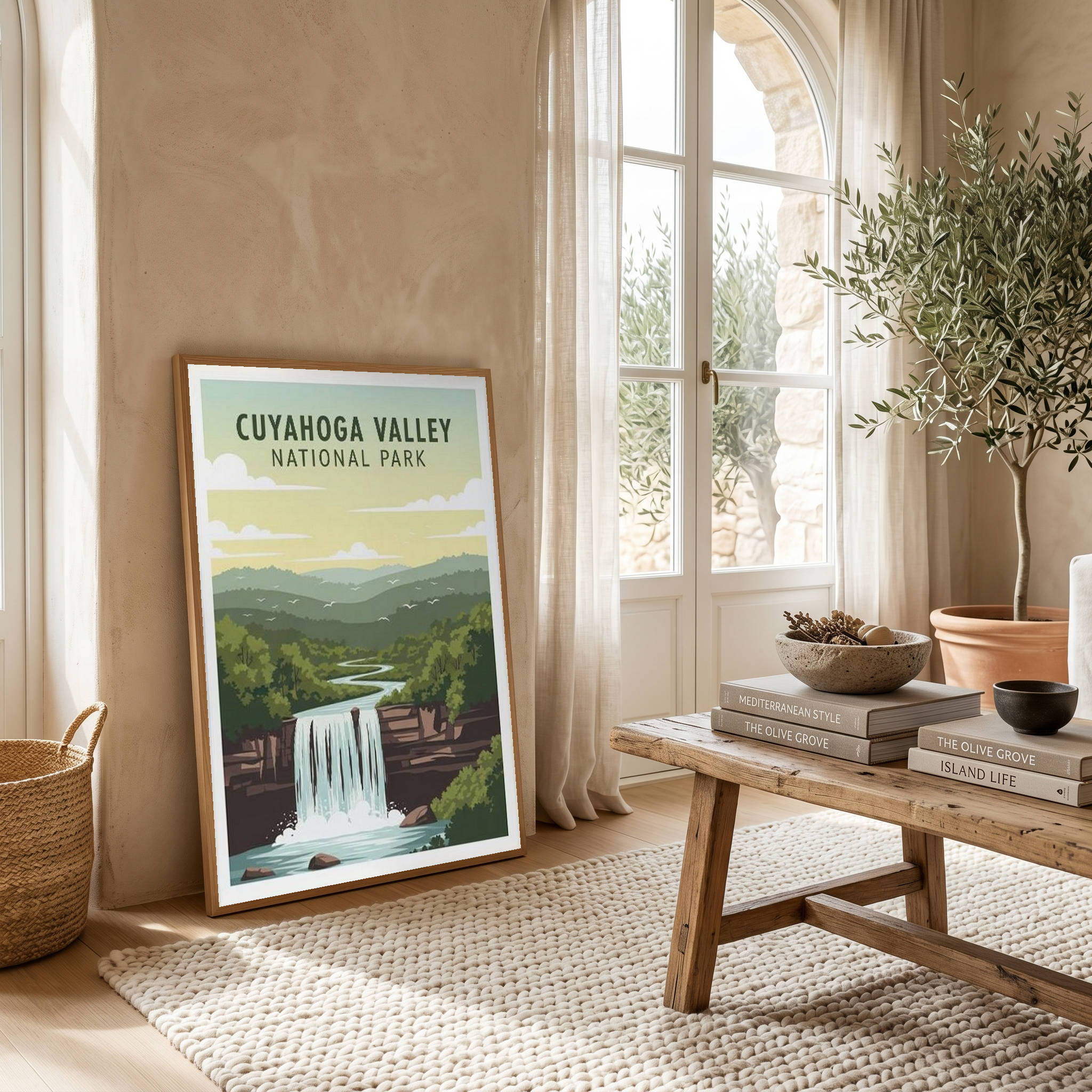 Cuyahoga Valley National Park Poster — Vintage Ohio Brandywine Falls Print