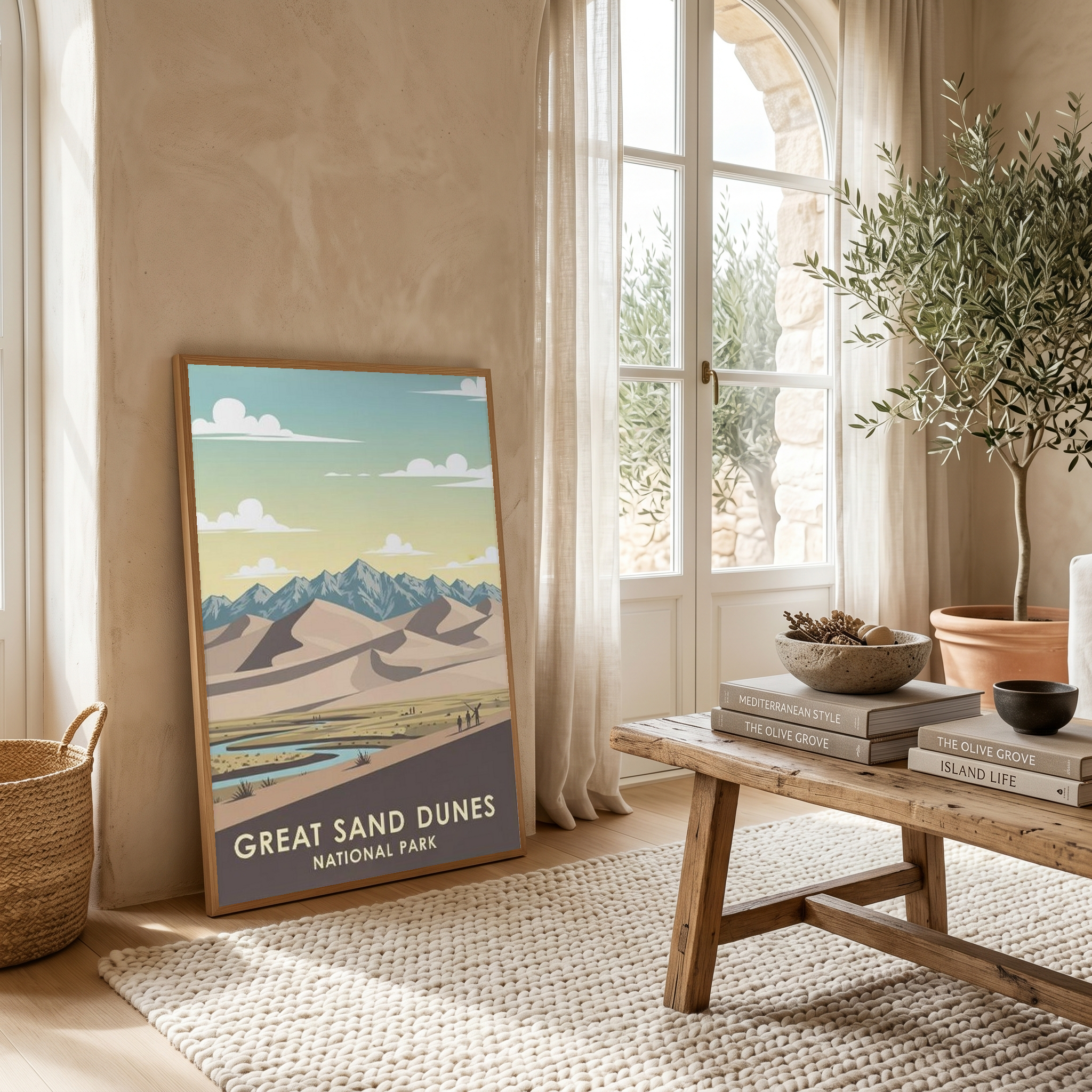 Great Sand Dunes National Park Poster — Vintage Colorado Dune Field Print