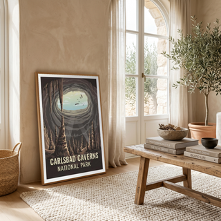 Carlsbad Caverns National Park Poster — Vintage New Mexico Bat Cave Print