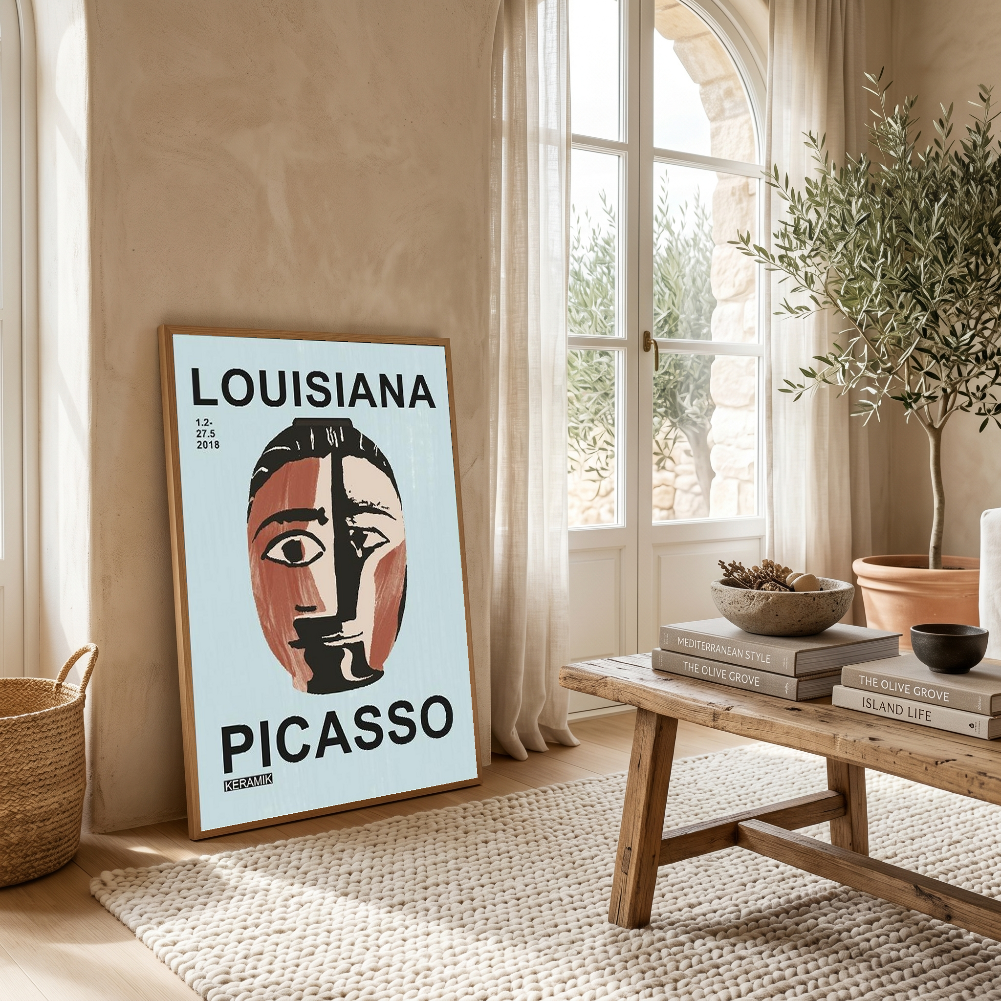 Picasso Louisiana Keramik Poster — Abstract Face Exhibition Print