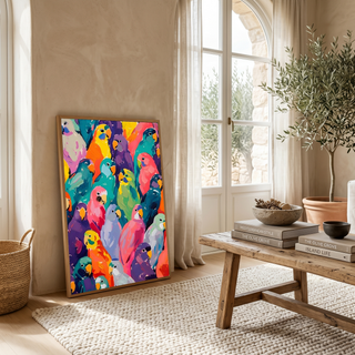 Pop Art Parrot Print — Vibrant Tropical Bird Wall Decor Poster