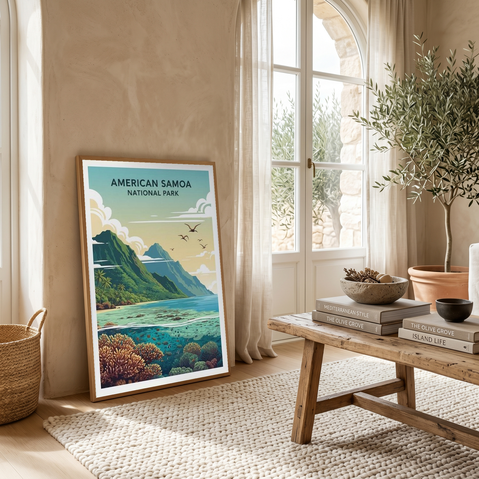 American Samoa National Park Poster — Vintage Pacific Island Travel Print