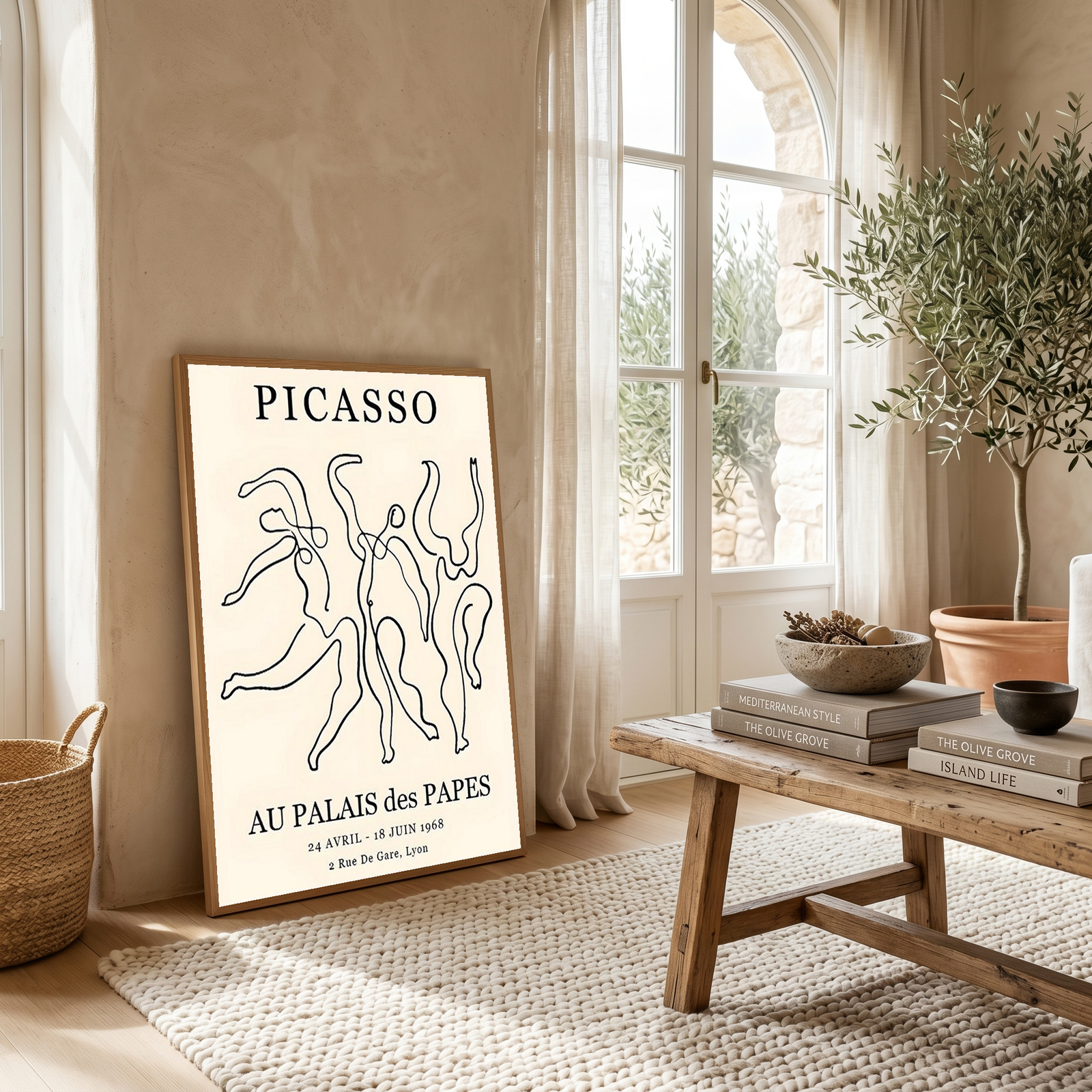Picasso Au Palais des Papes 1968 Exhibition Poster Vintage Line Art Print
