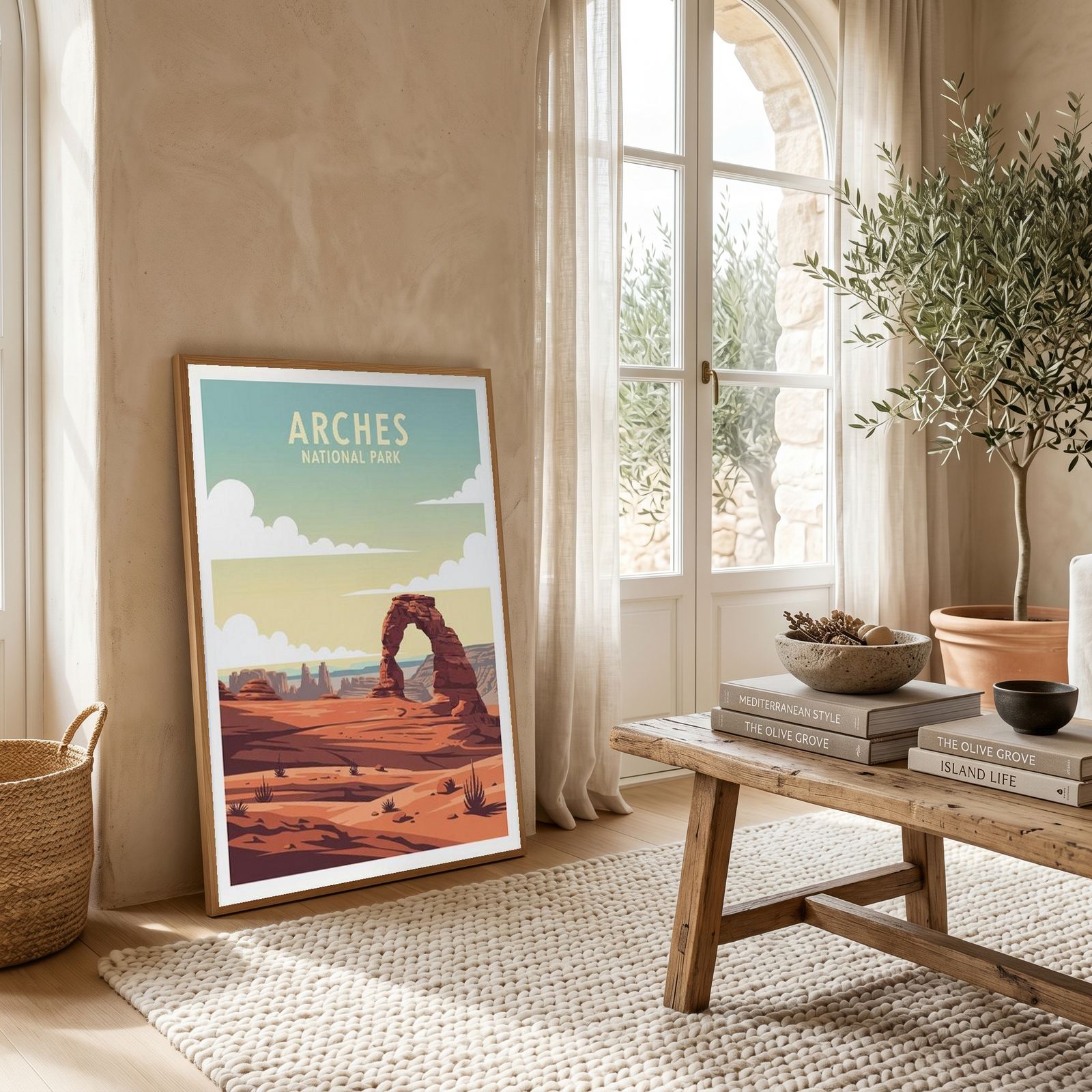 Arches National Park Poster — Vintage Delicate Arch Utah Desert Print