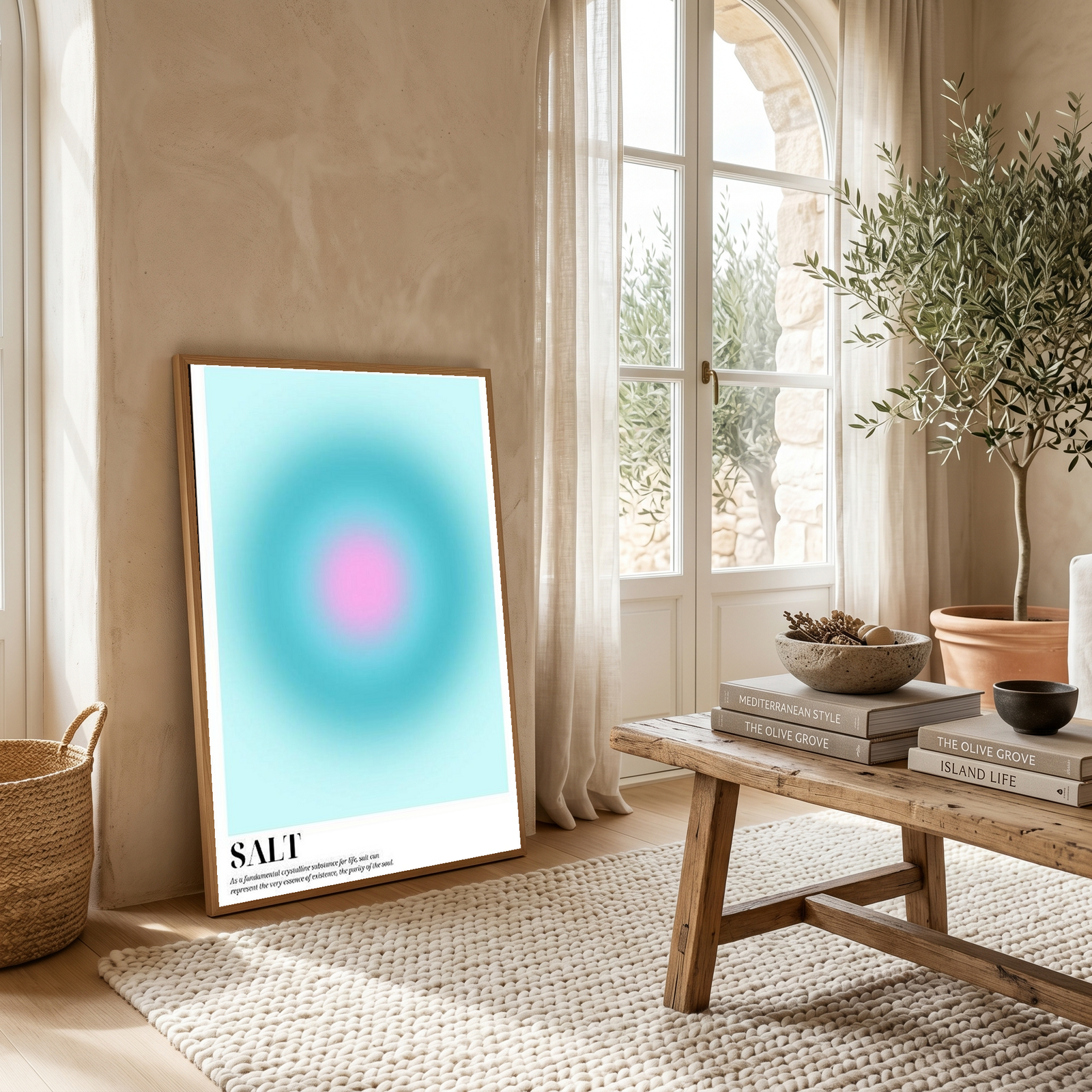Salt Aura Abstract Poster — Spiritual Gradient Wall Art Print