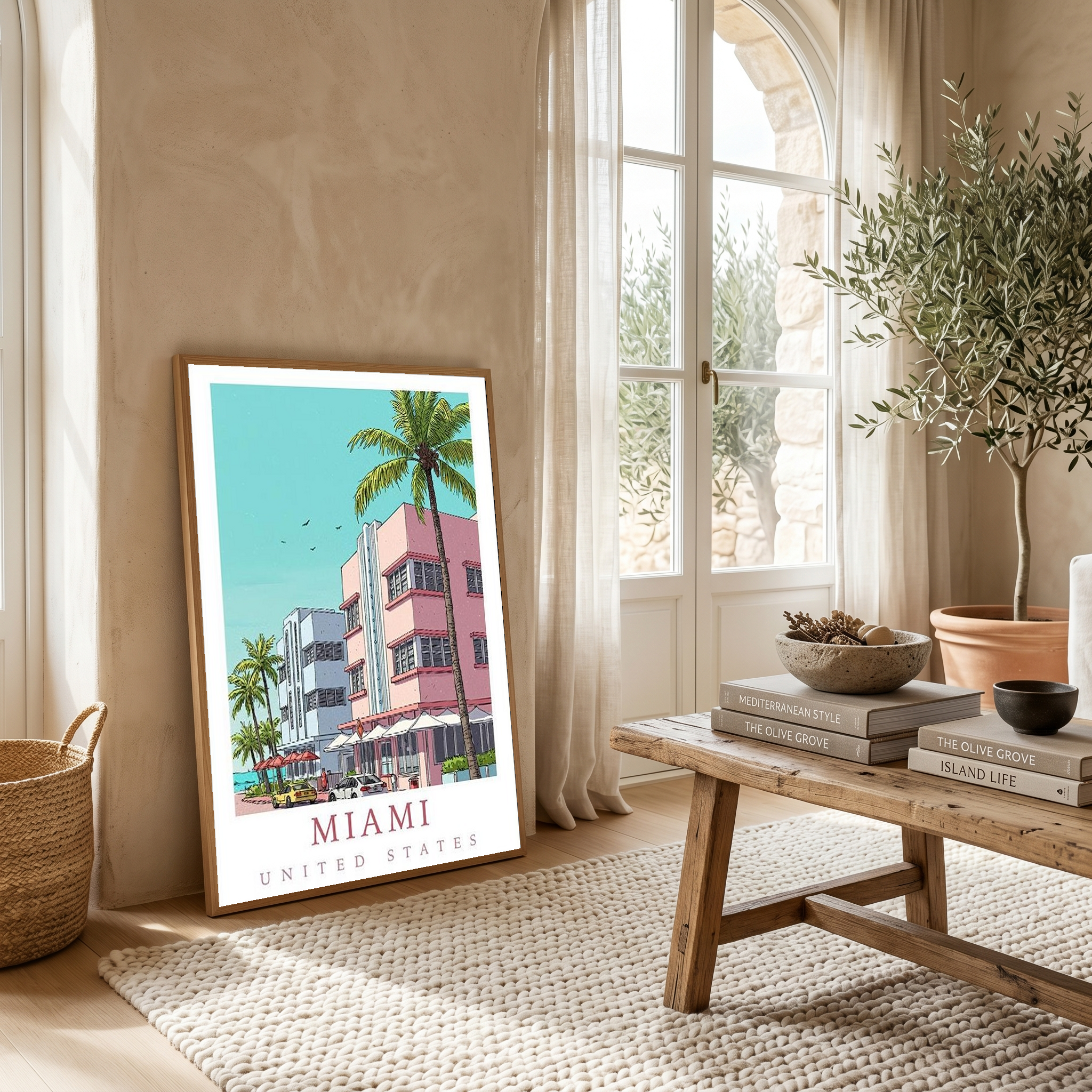 Miami Florida — Art Deco Ocean Drive Wall Art Print