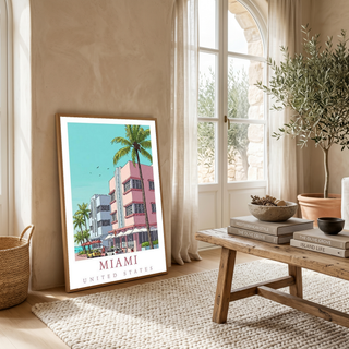 Miami Florida — Art Deco Ocean Drive Wall Art Print