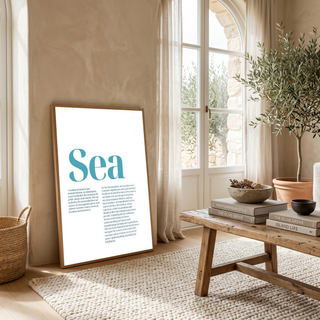 Sea Typography Poster — Ocean Meditation Quote Wall Art
