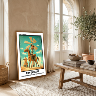 Don Quixote Poster - Chasing Dreams Literary Quote Wall Art Print