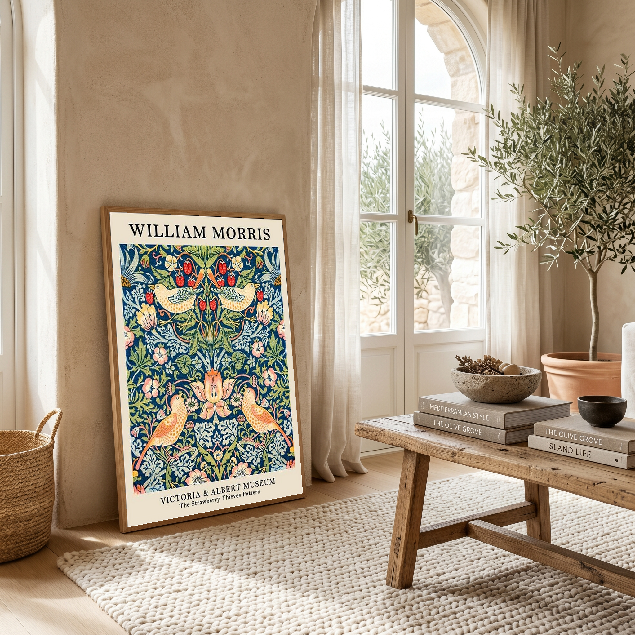William Morris Strawberry Thief Print — V&A Museum Botanical Art