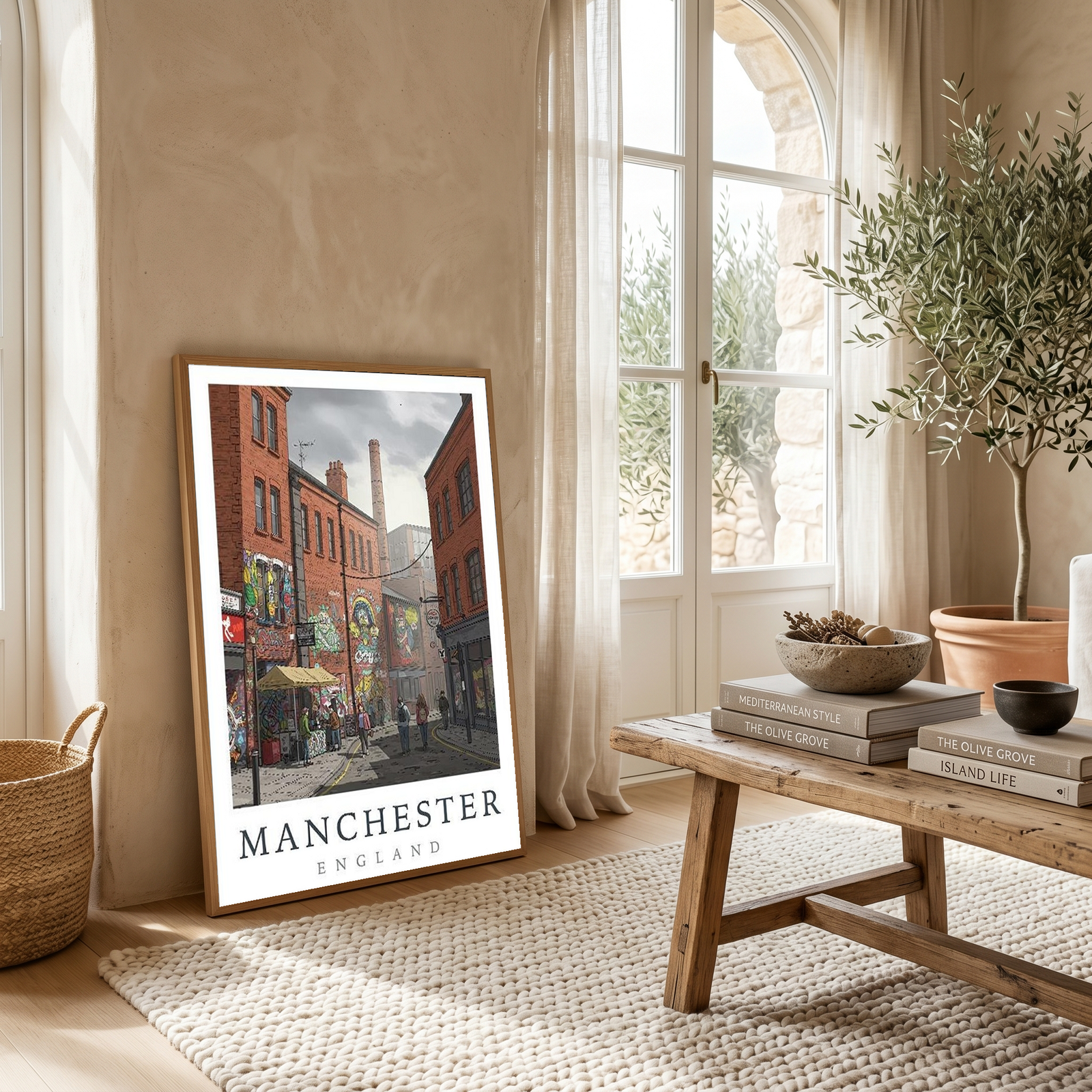 Manchester England Travel Poster — Northern Quarter Street Art Print