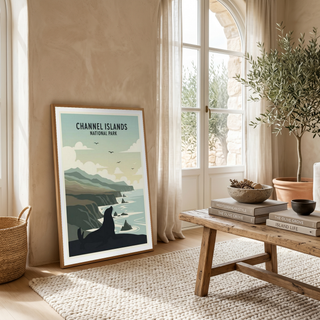 Channel Islands National Park Poster — Vintage California Sea Lion Coast Print