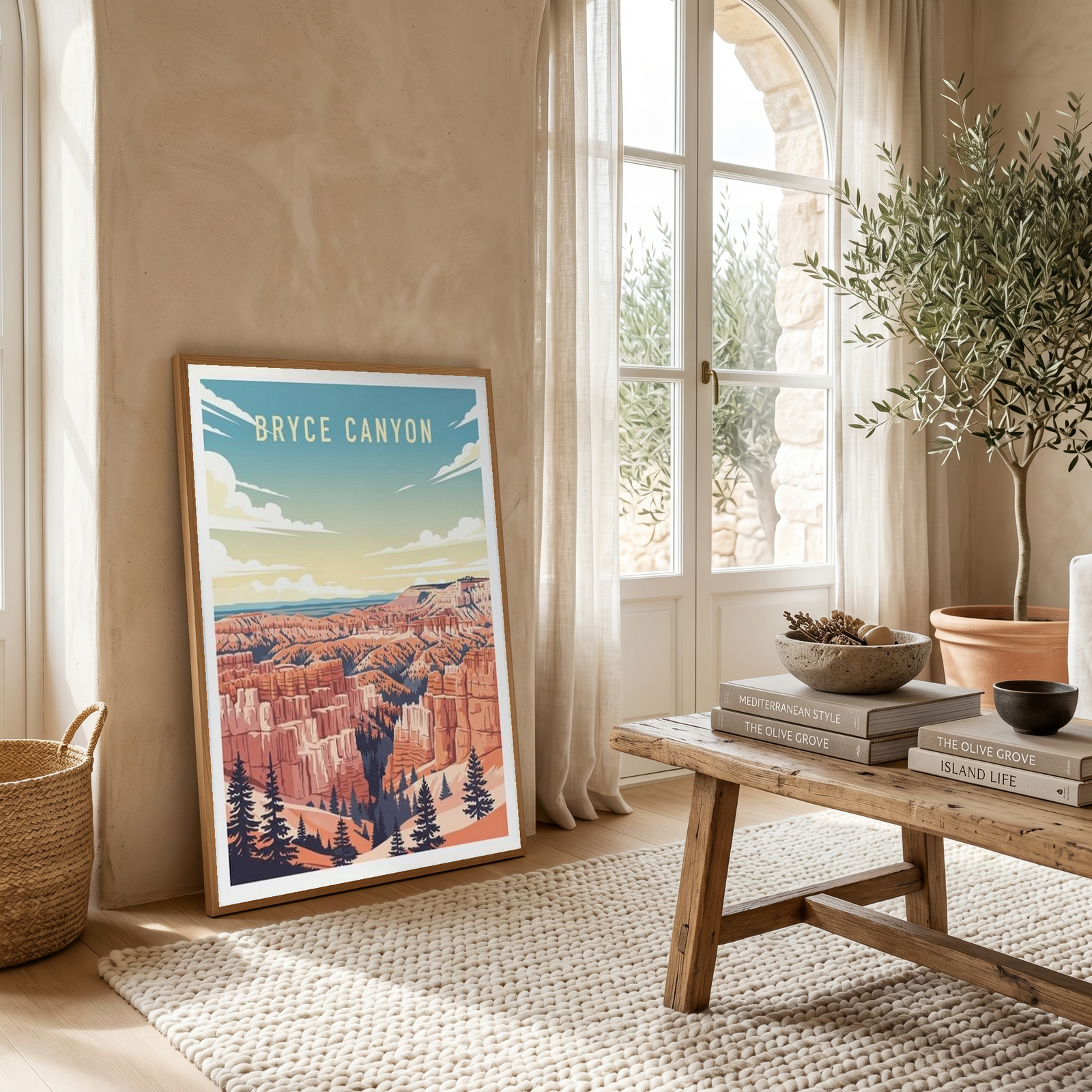 Bryce Canyon National Park Poster — Vintage Utah Hoodoo Sunrise Print