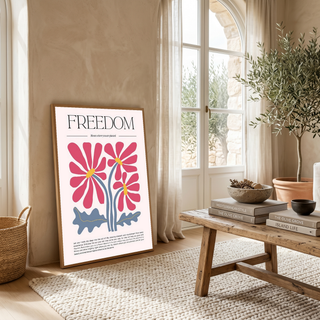 Freedom Bloom Where You Are Planted Floral Poster - Pink Daisy Wall Art Print