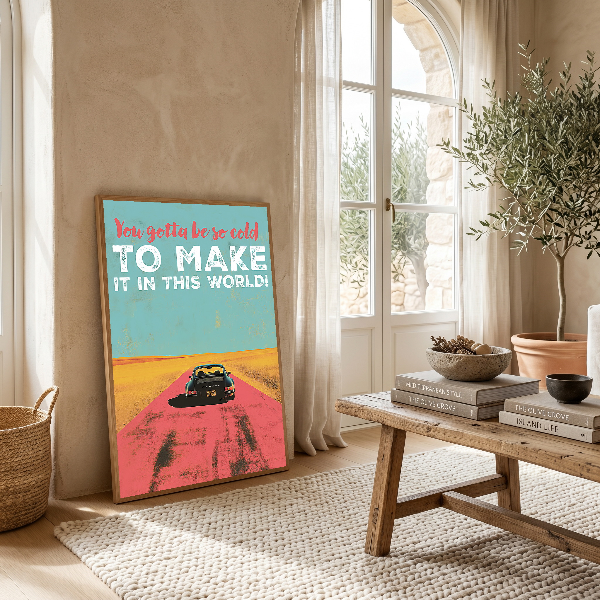 Porsche Wall Decor — Retro Travel Quote Cold To Make It Print