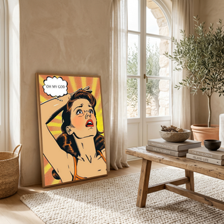 Pop Art Oh My God Poster — Retro Comic Girl Lichtenstein Print