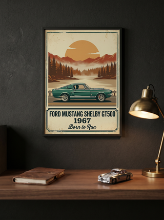 Ford Mustang Shelby GT500 1967 Forest Green Edition — Vintage Muscle Lake Print