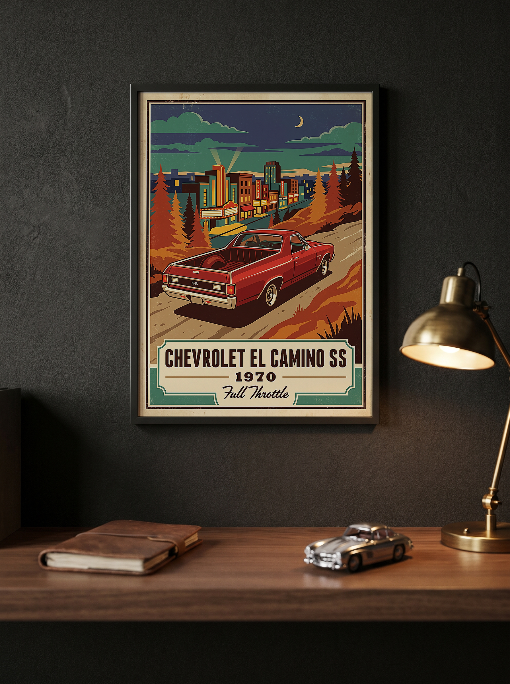 Chevrolet El Camino SS 1970 Poster — Vintage Muscle Truck Cinema Marquee Print