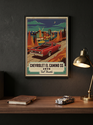 Chevrolet El Camino SS 1970 Poster — Vintage Muscle Truck Cinema Marquee Print