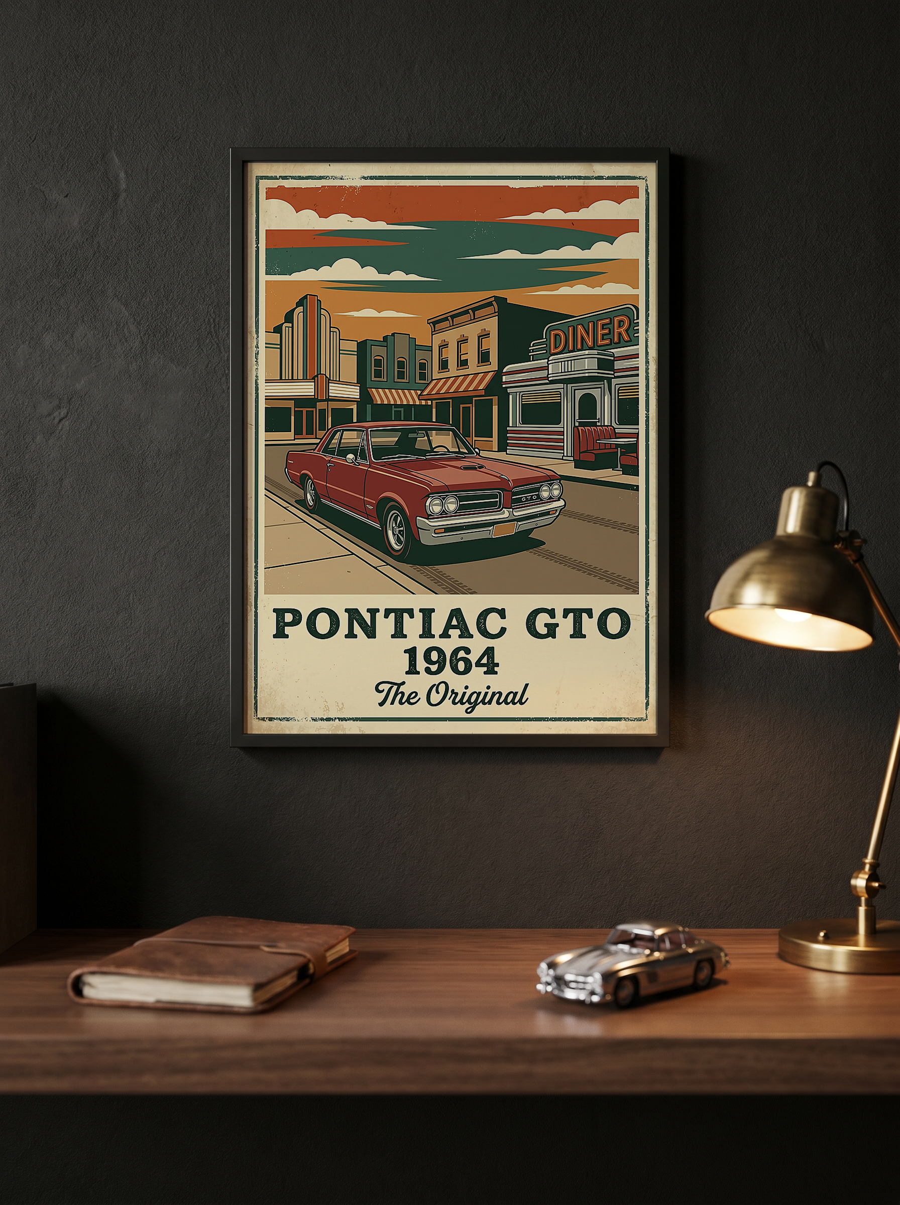 Pontiac GTO 1964 Poster — Vintage Muscle Car Diner Main Street Print