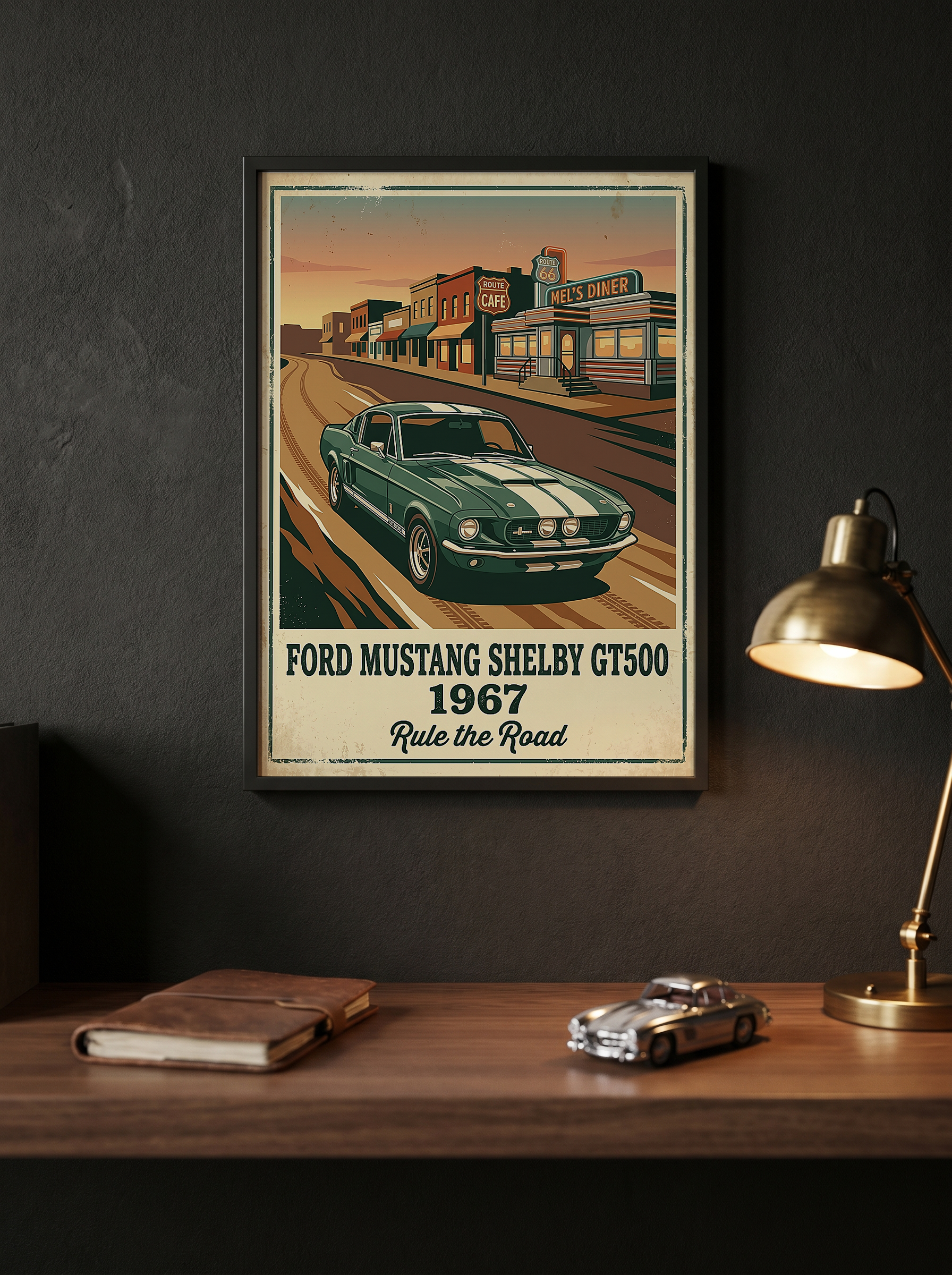 Ford Mustang Shelby GT500 1967 V3 Poster — Route 66 Vintage Diner Print