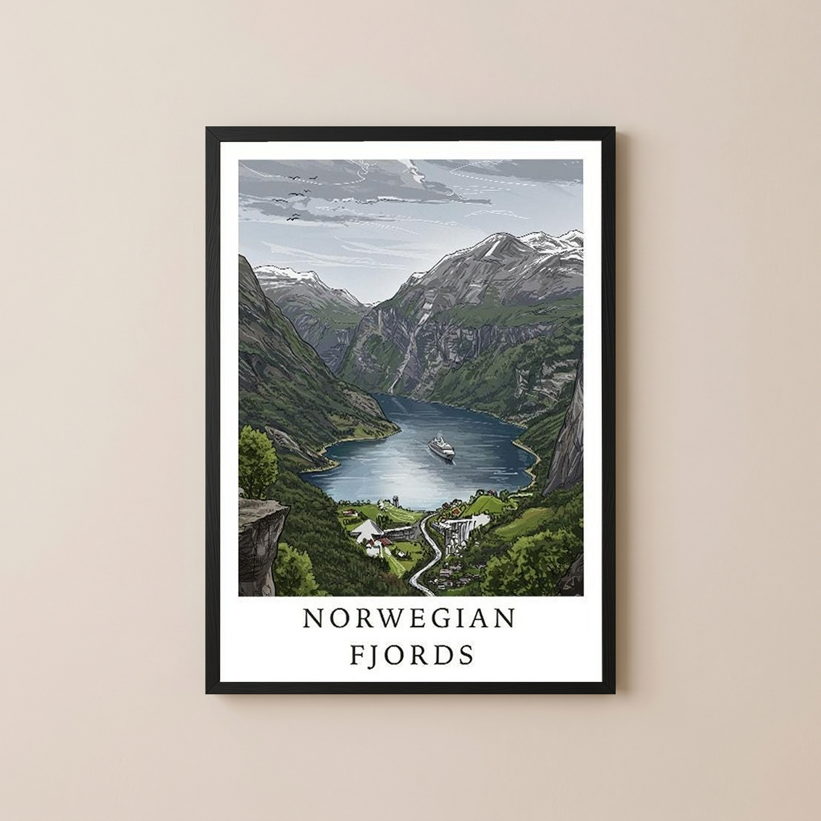 Norwegian Fjords — Geirangerfjord Scenic Travel Wall Art Print
