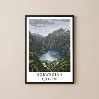 Norwegian Fjords — Geirangerfjord Scenic Travel Wall Art Print