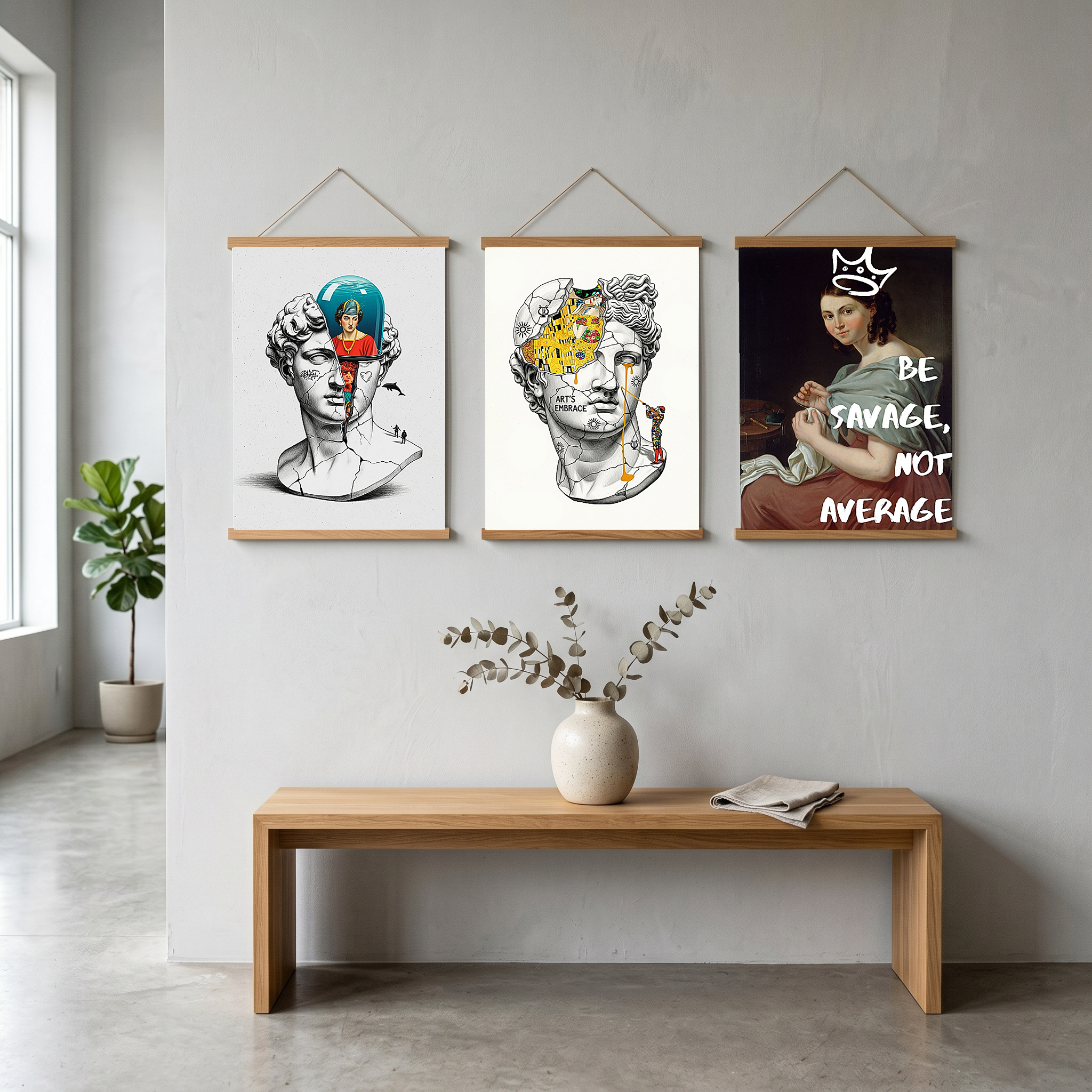 Aquarium Mind — Surreal David Bust Wall Art Print