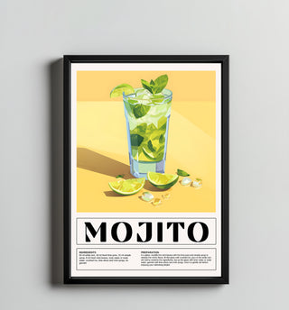 The Mojito Wall Art Print — Classic Cuban Rum Cocktail Poster