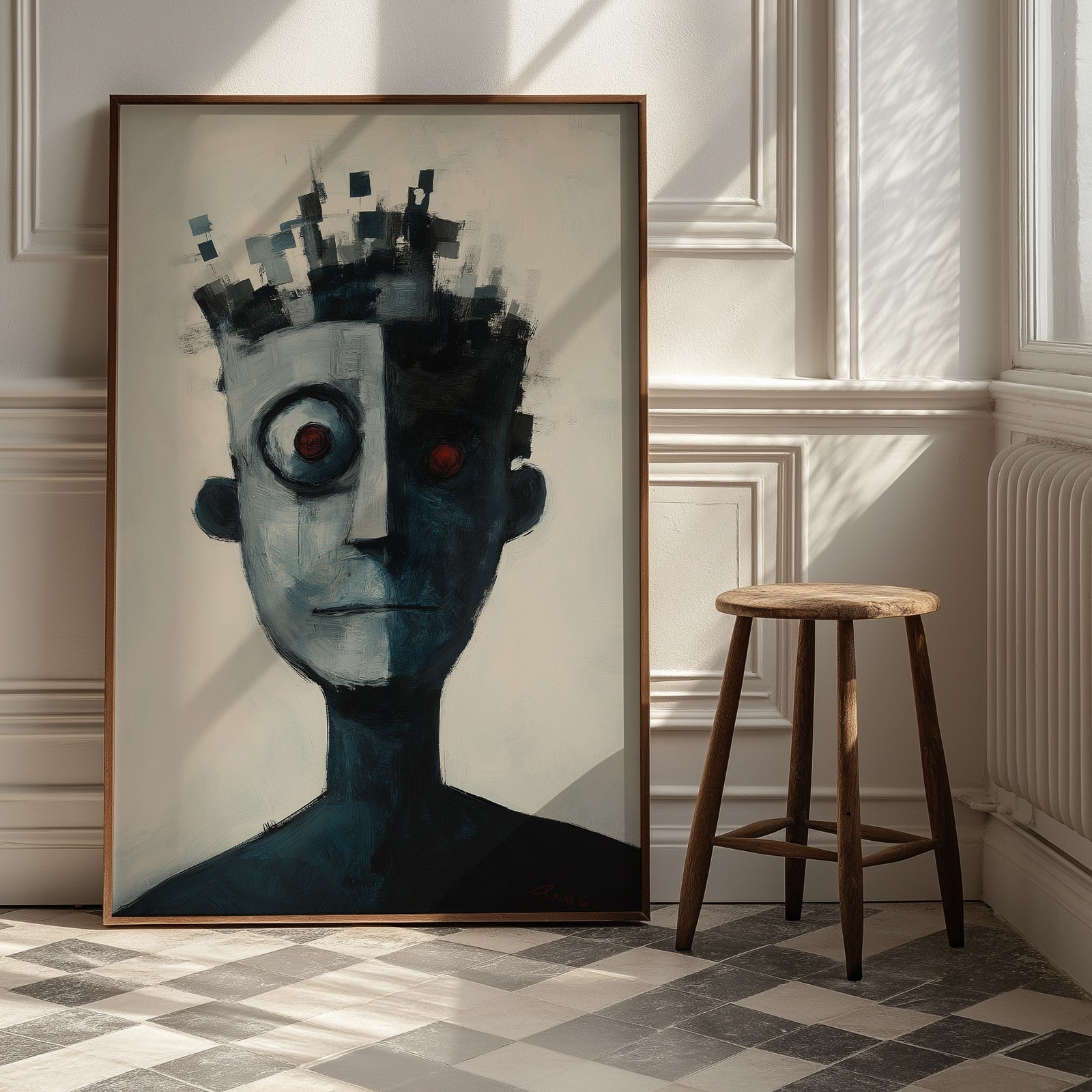 Lost Algorithm Wall Art Print — Digital Age Surreal Portrait Poster